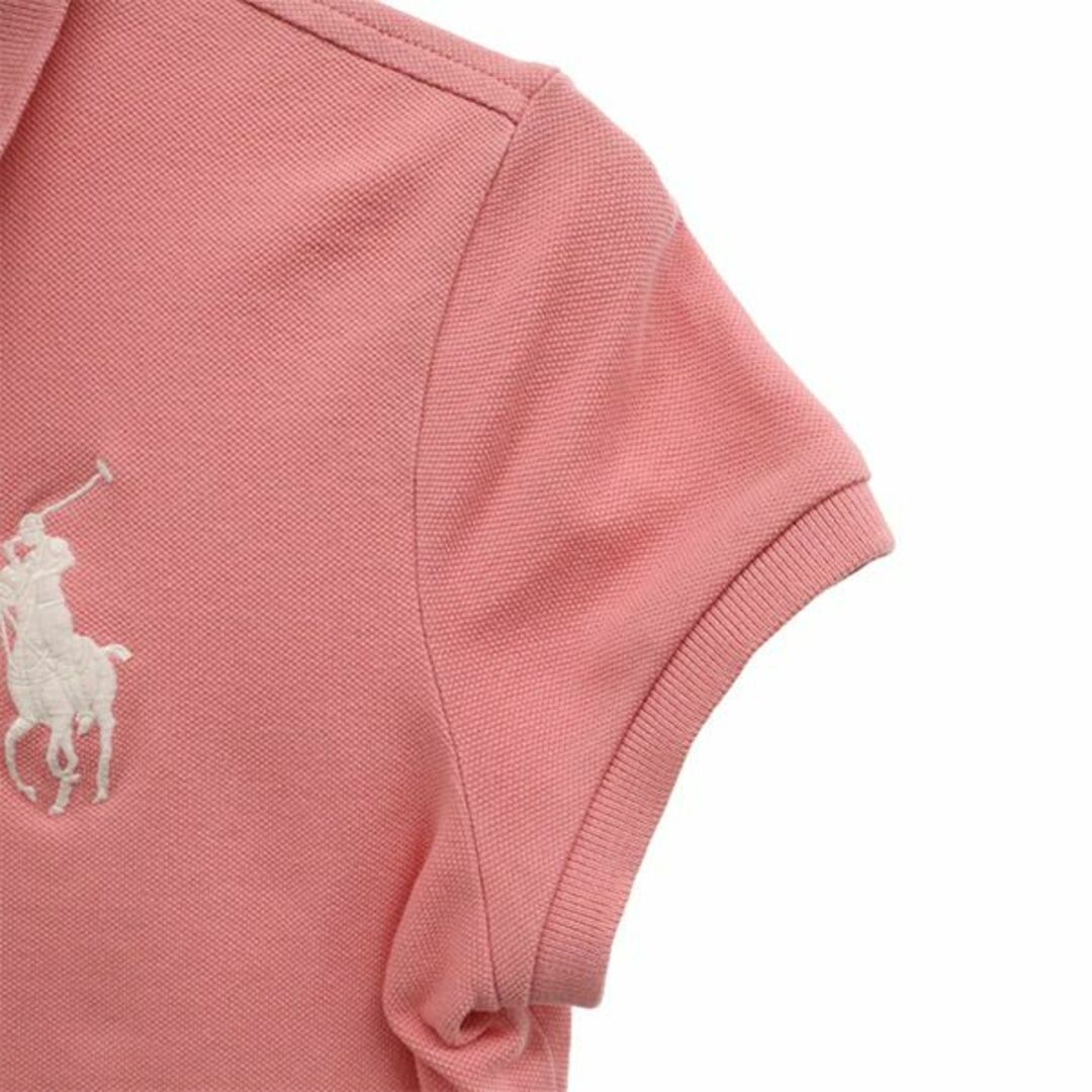 ポロラルフローレン ポロシャツ L ホースマーク 刺繍ロゴ ピンク 鹿の子