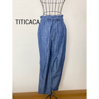 チチカカ(titicaca)のTITICACA チチカカ  コットン　ウエストギャザーパンツ インディゴ (カジュアルパンツ)