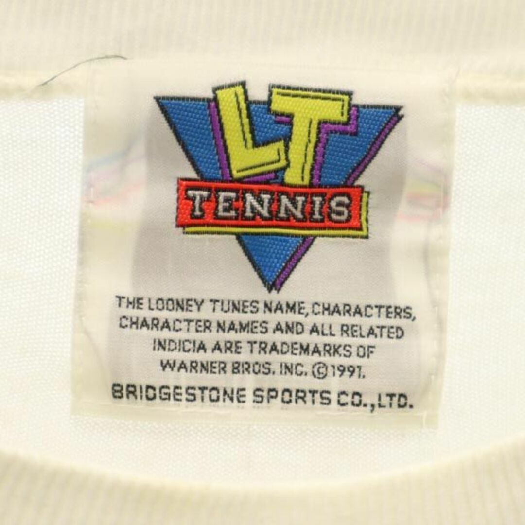 LOONEY TUNES TENNIS 90s ワーナーブラザーズ オールド プリント 半袖 Tシャツ ホワイト系  メンズ   【230618】