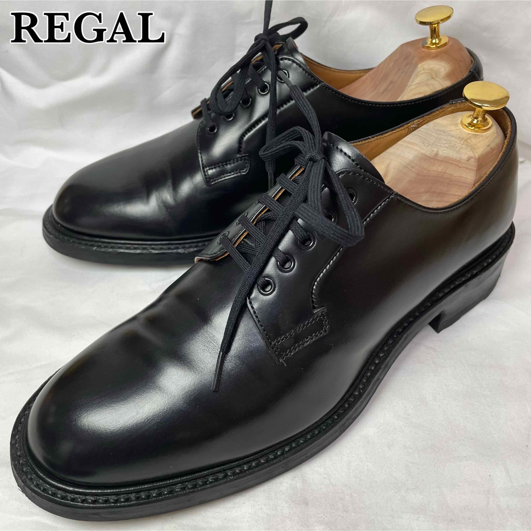 【大人気】REGAL 02BL ニュークラシック プレーントゥ 外羽根