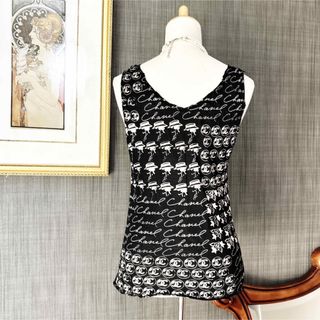 CHANEL - 美品 CHANELシャネル マルチ柄 COCO ブラック トップス
