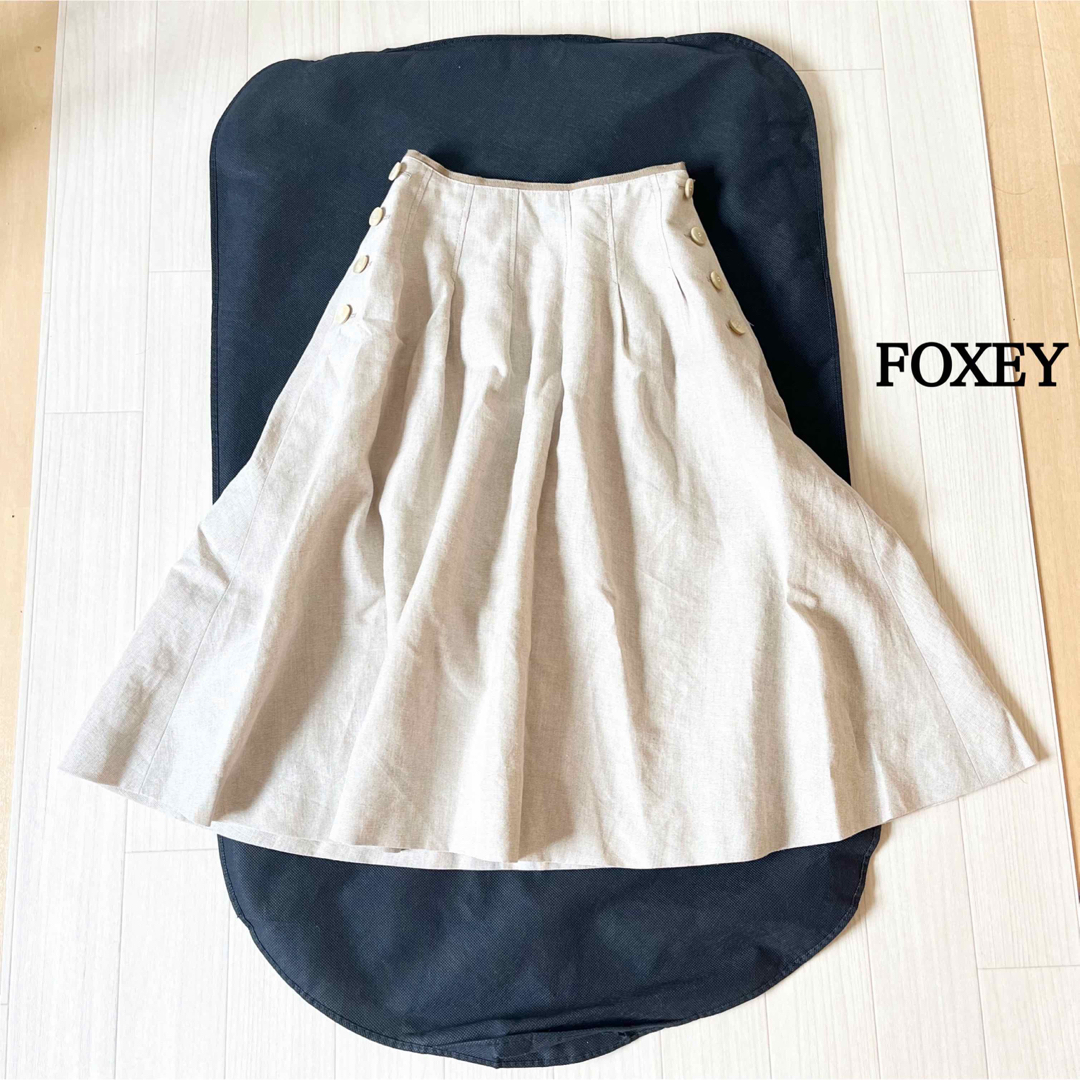 FOXEY✨リネンフレアスカート38-