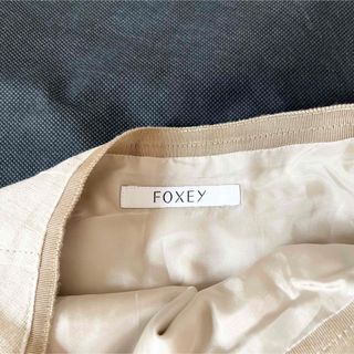 FOXEY - FOXEY フォクシー リネン フレアスカート38 サイドボタンの