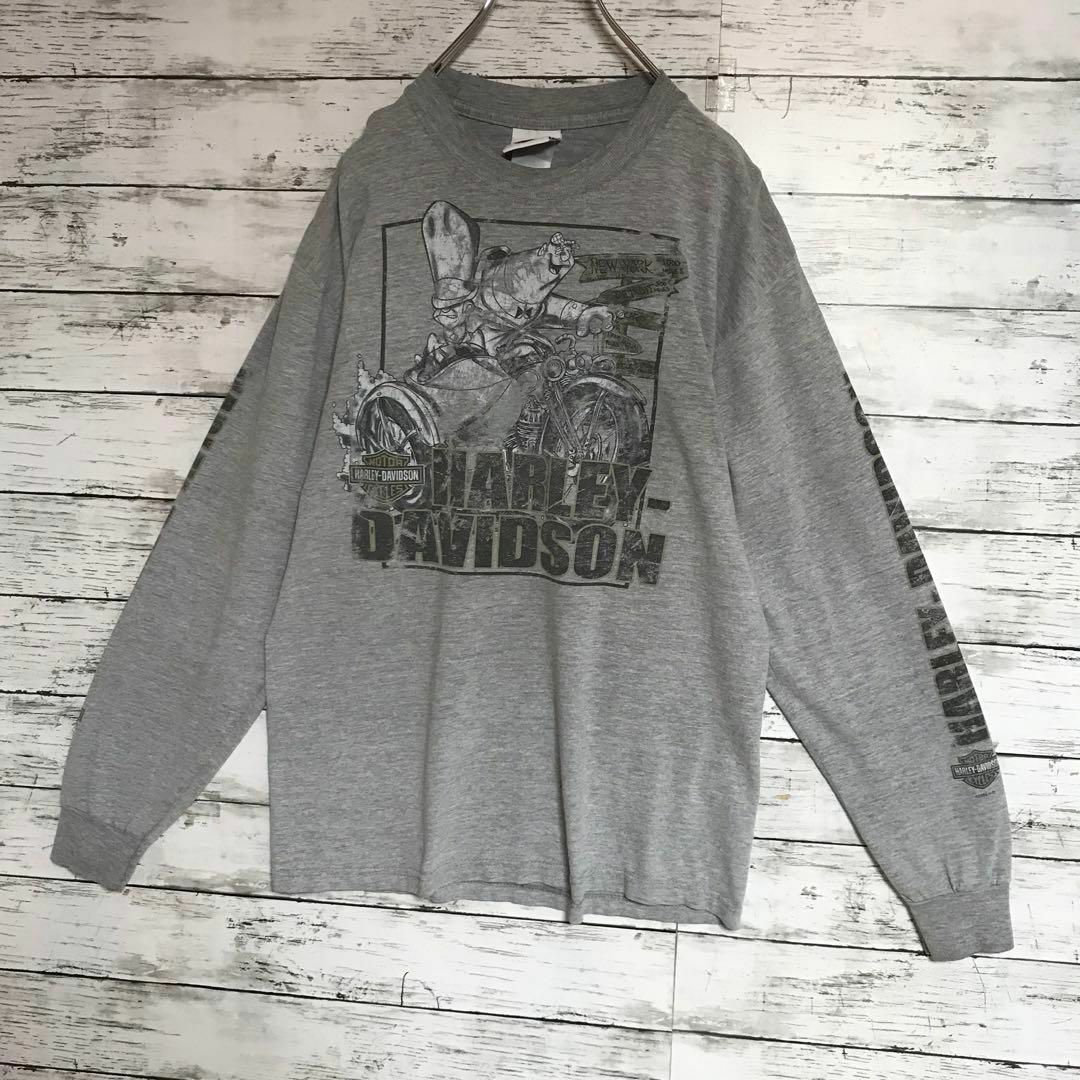 Harley Davidson(ハーレーダビッドソン)の【USA製】ハーレーダビッドソン　タズマニアンデビルプリントロンＴ　E568 メンズのトップス(Tシャツ/カットソー(七分/長袖))の商品写真