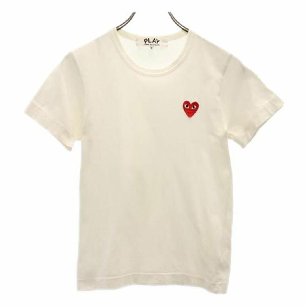 プレイコムデギャルソン 2006年 日本製 半袖 Tシャツ S ホワイト系 PLAY COMME des GARCONS ロゴ レディース   【230618】 メール便可