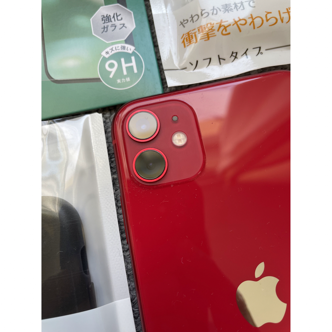 Apple(アップル)の一采花様専用◆iPhone11◆128GB◆赤◆SIMフリー◆バッテリー良好◆ スマホ/家電/カメラのスマートフォン/携帯電話(スマートフォン本体)の商品写真