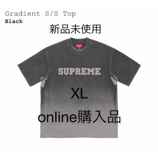 Supreme シュプリーム Tシャツ サイズ:S クラシックロゴ グラデーション ボーダー クルーネック 半袖 Tシャツ Gradient Striped S/S Top 18AW ブラック ホワイト 黒白 トップス カットソー 【メンズ】