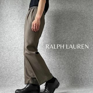 ラルフローレン(Ralph Lauren)の【ラルフローレン】2タック ワイド レトロ スラックス ダブル ブラウン W34(スラックス)