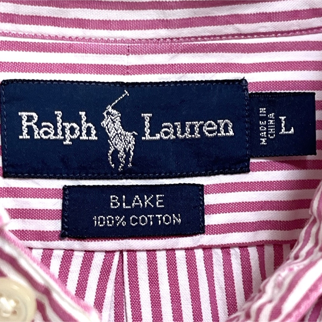 ★ラルフローレン BDシャツ 半袖 ピンクストライプ 紺ポニー刺繍 BLAKE 4