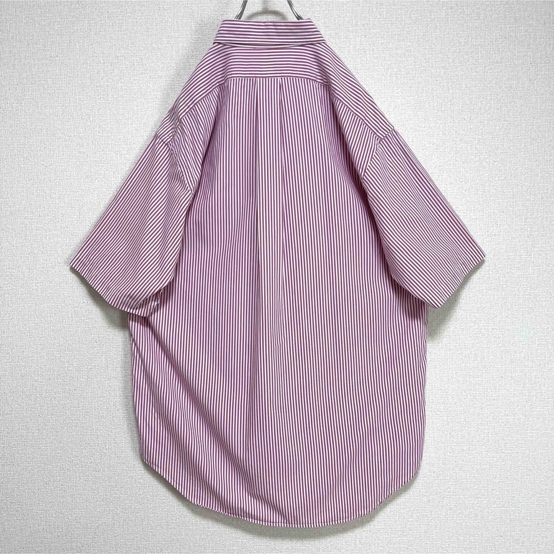 ★ラルフローレン BDシャツ 半袖 ピンクストライプ 紺ポニー刺繍 BLAKE 3