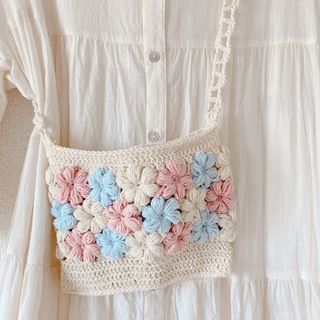 ☆ぷっくり編み編みショルダーバックバッグ