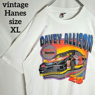 ヘインズ(Hanes)のHanes　ヴィンテージ　シングルステッチ　NASCAR　tシャツ　古着　人気(Tシャツ/カットソー(半袖/袖なし))