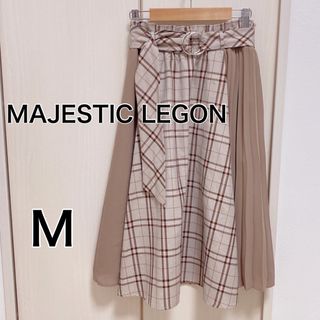 マジェスティックレゴン(MAJESTIC LEGON)の【美品】MAJESTIC LEGON プリーツ切り替えスカート(ひざ丈スカート)