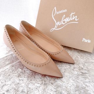 クリスチャンルブタン(Christian Louboutin)のルブタン　スタッズ　バレリーナ　フラットシューズ　サンダル　パンプス　靴　極美品(ハイヒール/パンプス)