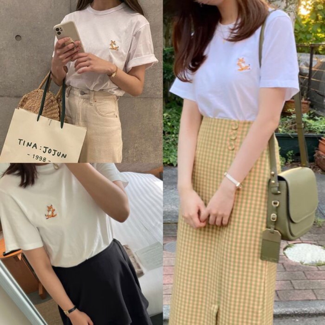 メゾンキツネ Tシャツ チラックス フォックス パッチ ユニセックスサイズMAISONKITSUNE