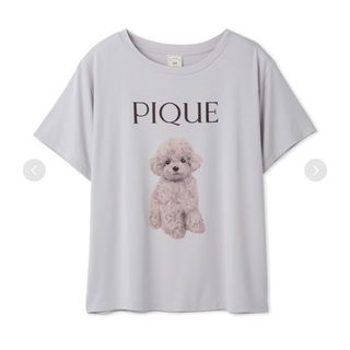 ジェラートピケ(gelato pique)のジェラピケ　トイプードル柄ワンポイントTシャツ　グレー(ルームウェア)