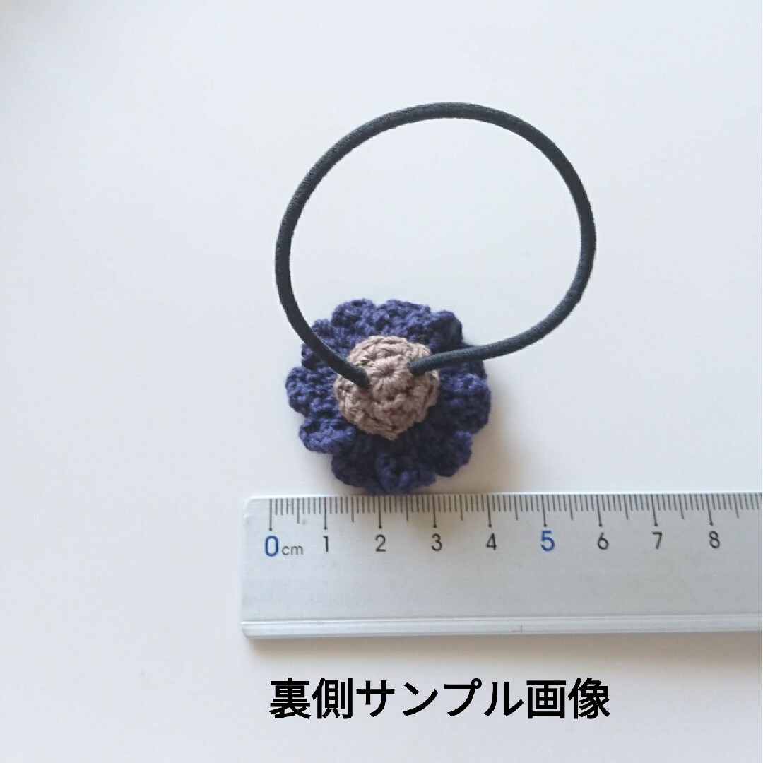 411 レース編みのお花ヘアゴム2個セット パープルの通販 by とも102's