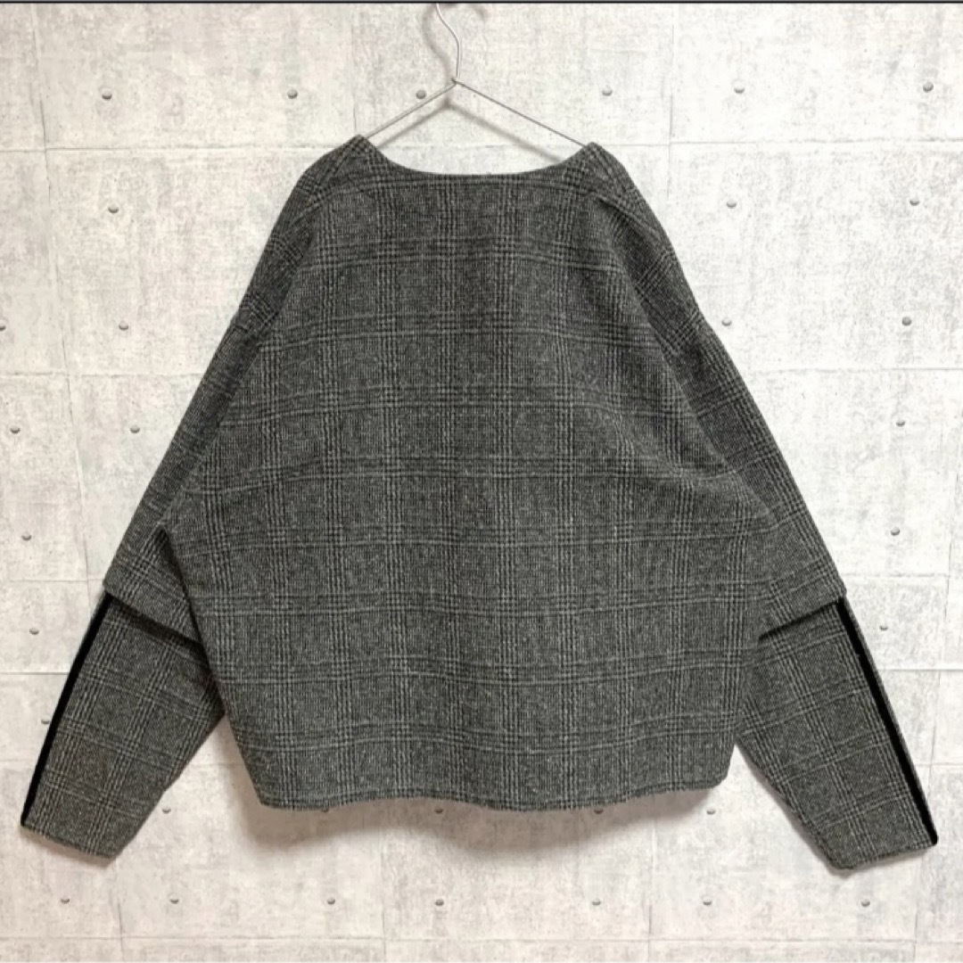 Jieda(ジエダ)のJieda layered pullover black check メンズのトップス(Tシャツ/カットソー(七分/長袖))の商品写真