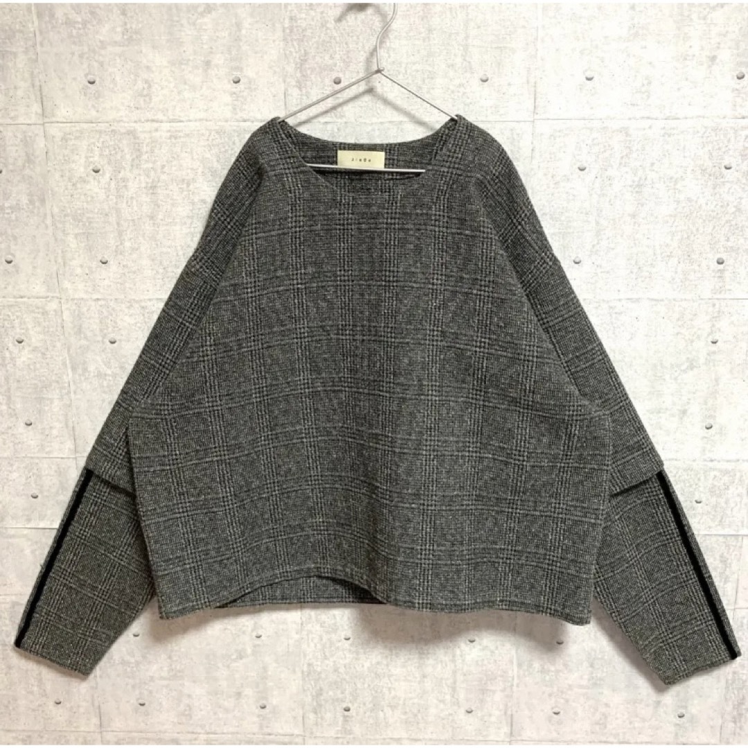 Jieda layered pullover black check