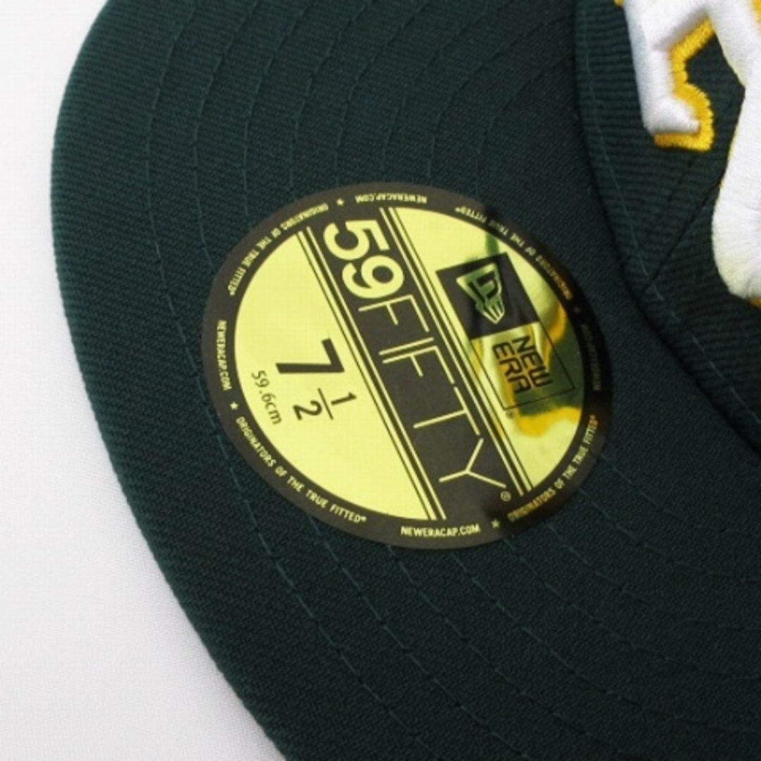 ニューエラ 59FIFTY アスレチックス キャップ 緑 白 7 1/2