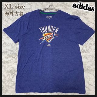 アディダス(adidas)の半袖Tシャツ 古着 トップス  adidas アディダス ロゴTシャツ ブルー(Tシャツ/カットソー(半袖/袖なし))