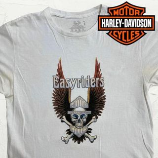 ハーレーダビッドソン(Harley Davidson)のLTD Tシャツ 古着 白 イージーライダース　ハーレーダビッドソン　バイクチー(Tシャツ/カットソー(半袖/袖なし))