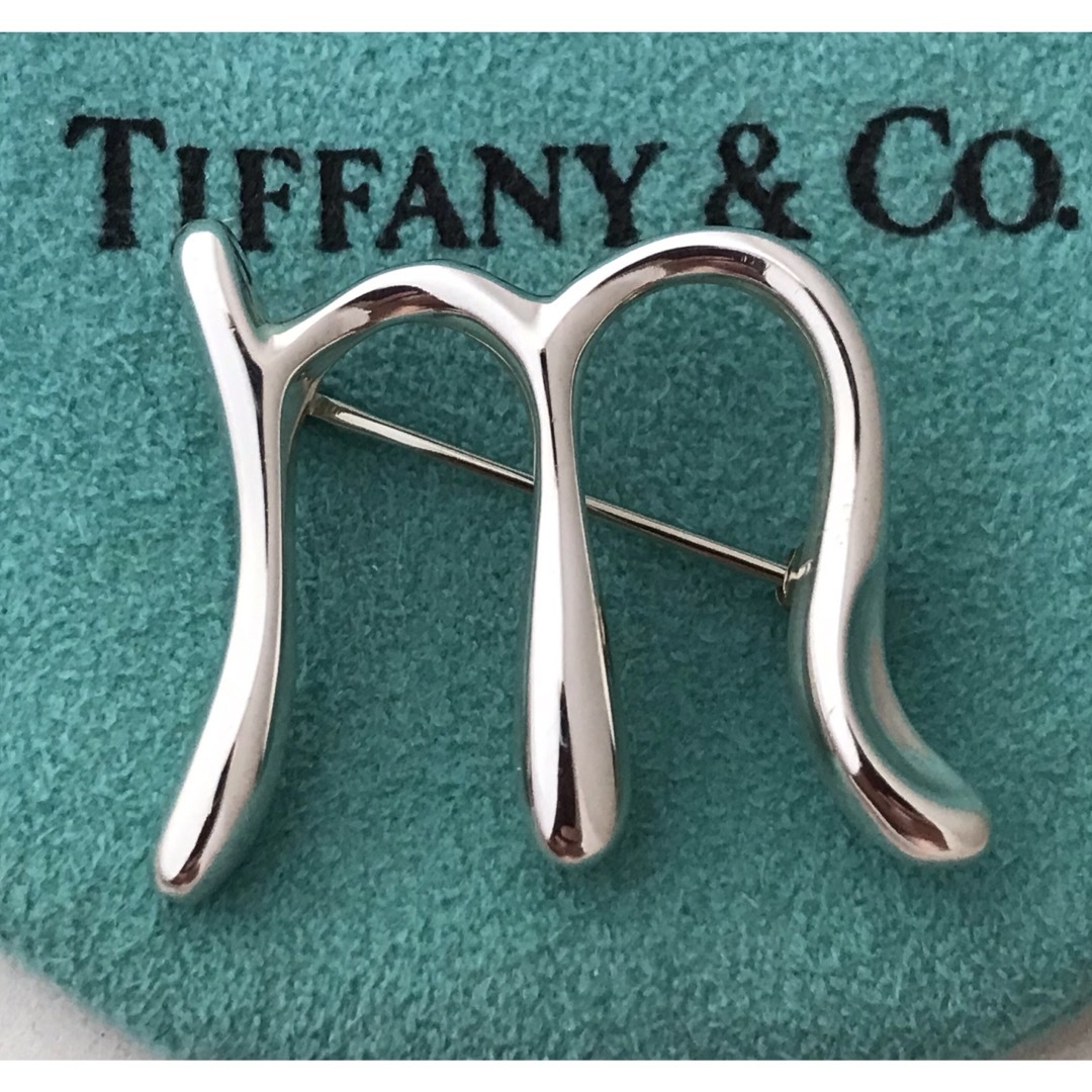 ブローチ/コサージュTiffany ラージイニシャルmブローチ希少