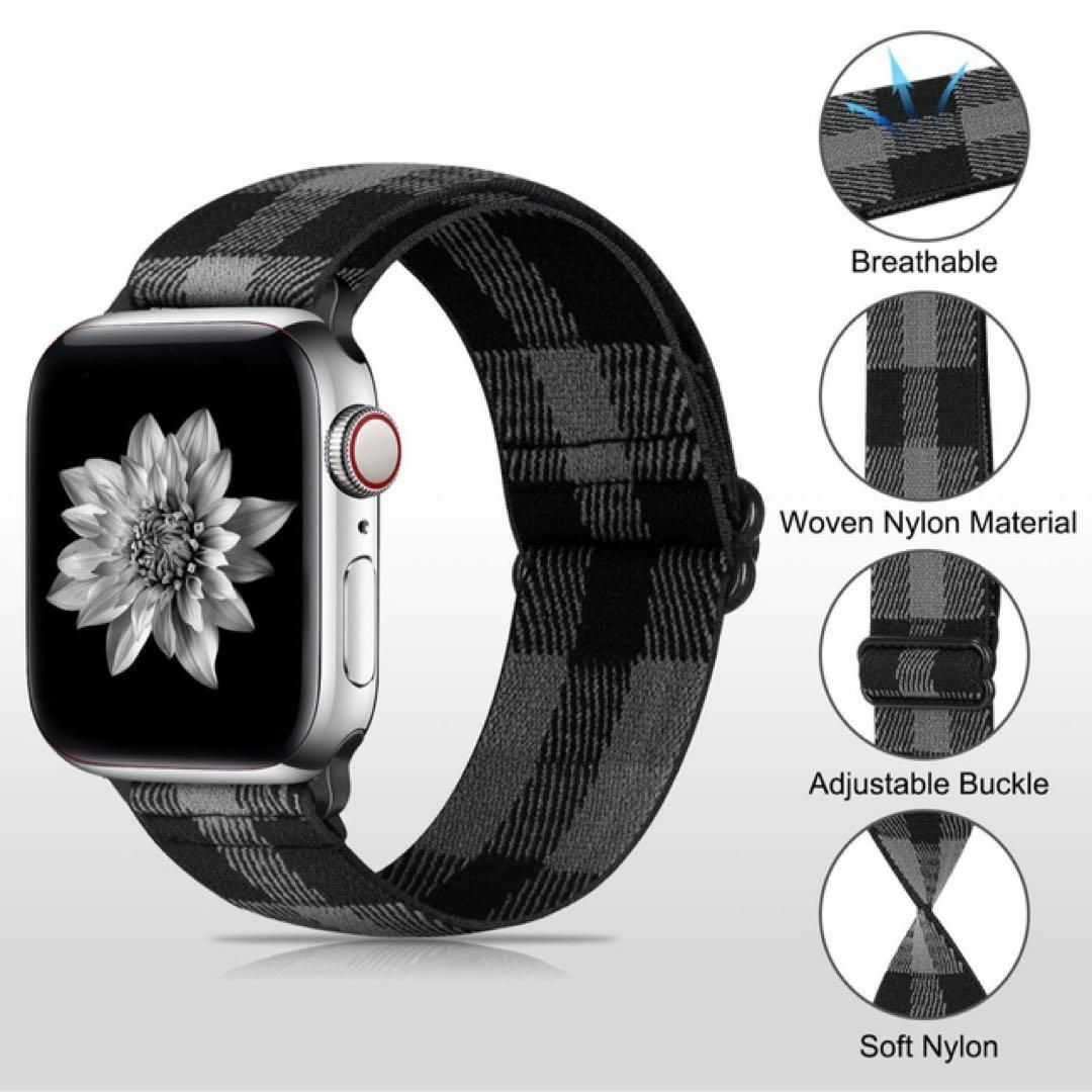 即購入OK❣️伸縮性ループバンド Apple Watch 調節可能な弾性ベルト - 4