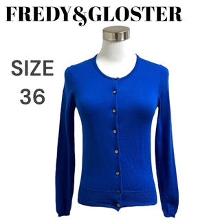 フレディアンドグロスター(FREDY & GLOSTER)のカーディガン　レディース　トップス　S 長袖　ブルー　羽織　ニット　寒さ対策(カーディガン)