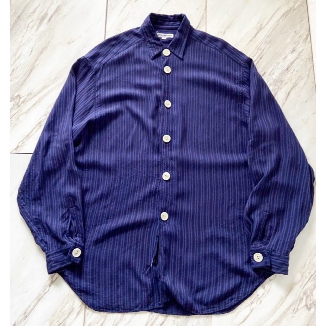 Emporio Armani(エンポリオアルマーニ)のvintage "でかボタン" emporio armani ストライプシャツ メンズのトップス(シャツ)の商品写真