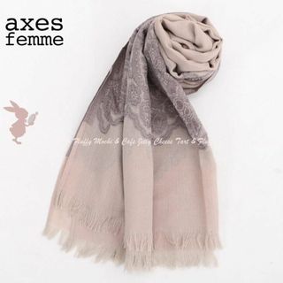 アクシーズファム(axes femme)のaxes femme レースジャカード薄手ストール ピンク(ストール/パシュミナ)