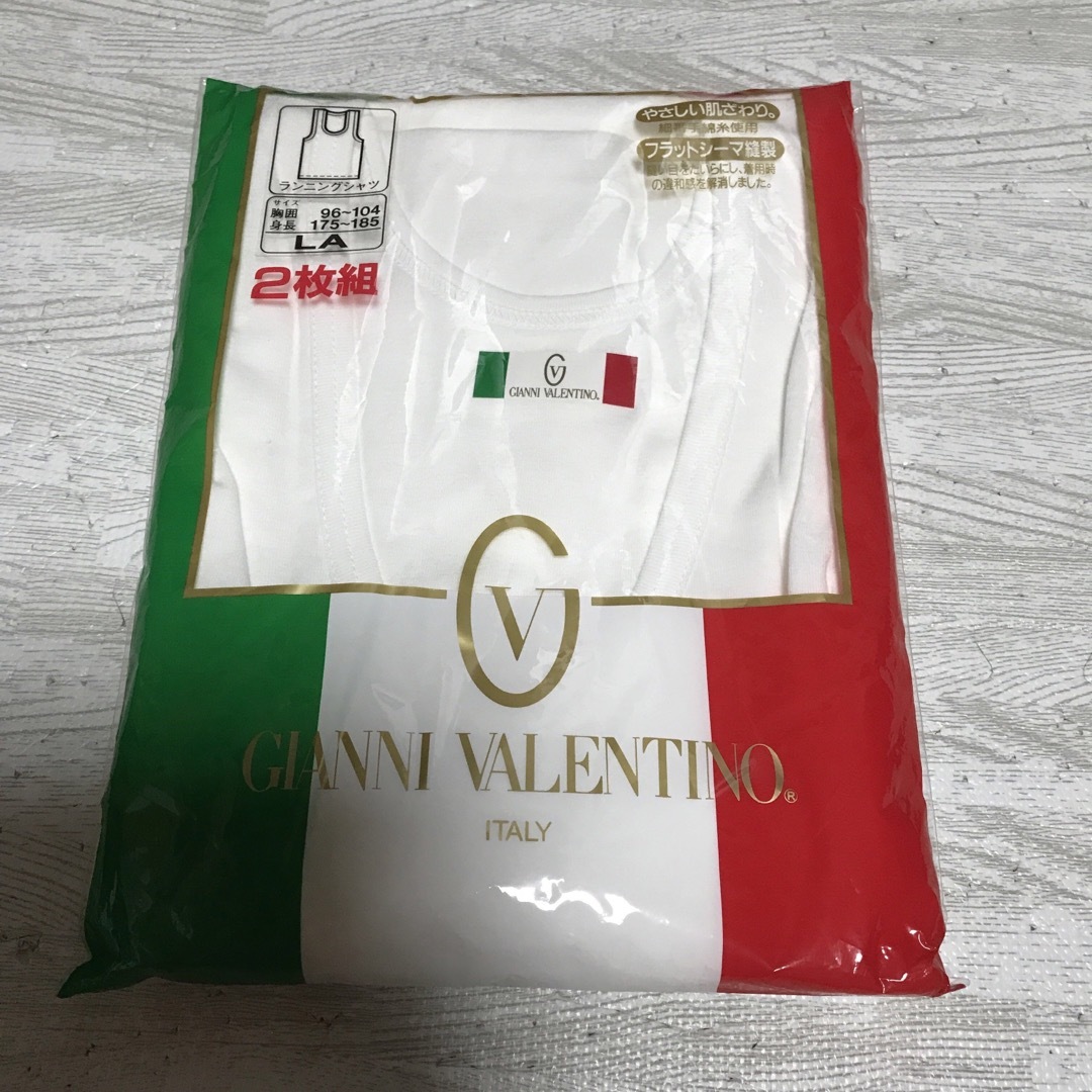 GIANNI VALENTINO(ジャンニバレンチノ)のメンズ　ランニングシャツ　2枚組　L メンズのアンダーウェア(その他)の商品写真