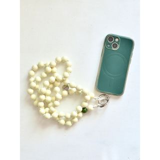 upbeads スマホストラップ white（オパリア） 【正規品】(ネックストラップ)