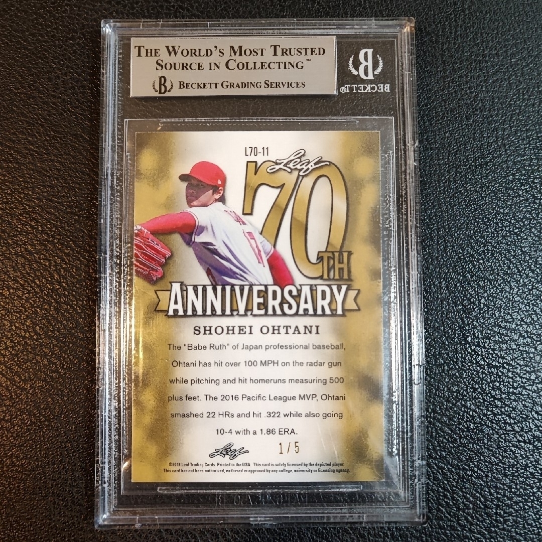 大谷翔平　カード　PSA10 シリアルナンバー入り　39/125