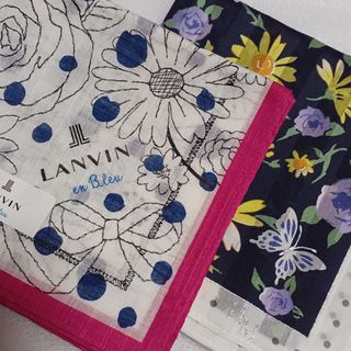 ランバンオンブルー(LANVIN en Bleu)の値下げ📌ランバンen Bleu&ハナエモリ☆大判ハンカチ２枚セット🌼🎀(ハンカチ)