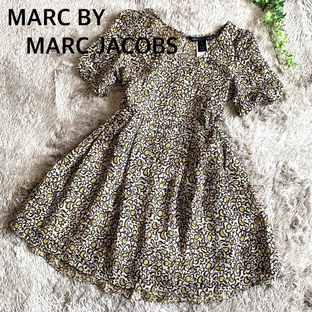 MARC BY MARC JACOBS(マークバイマークジェイコブス)のマークバイ MARCJACOBS シルク混 ワンピース ミニ丈 総柄 ラメ レディースのワンピース(ミニワンピース)の商品写真