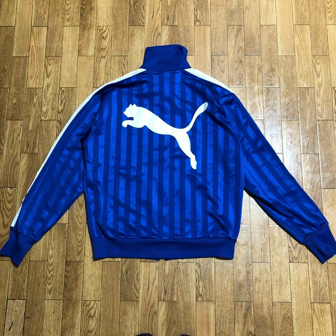 PUMA - 日本製 PUMA トラック ジャケット ジャージ 青 白 M 刺繍 PUMA - 日本製 PUMA トラック ジャケット ジャージ 青 白 M 刺繍