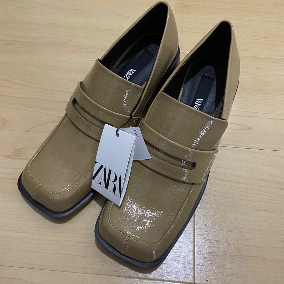 美品 試着のみ ZARA ヒールローファー ベージュ 37