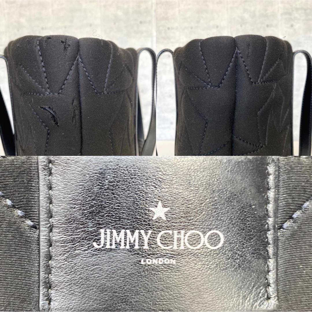 【JIMMY CHOO】PIMLICO N/S ネオプレン ブラックトートバッグ