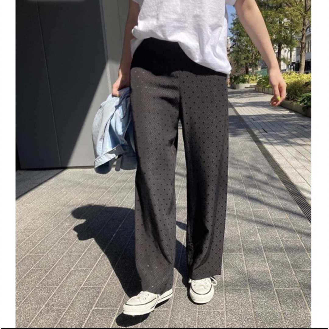 Spick & Span(スピックアンドスパン)のSpick & Span ドットジャガードイージーパンツ　サイズ36 レディースのパンツ(カジュアルパンツ)の商品写真