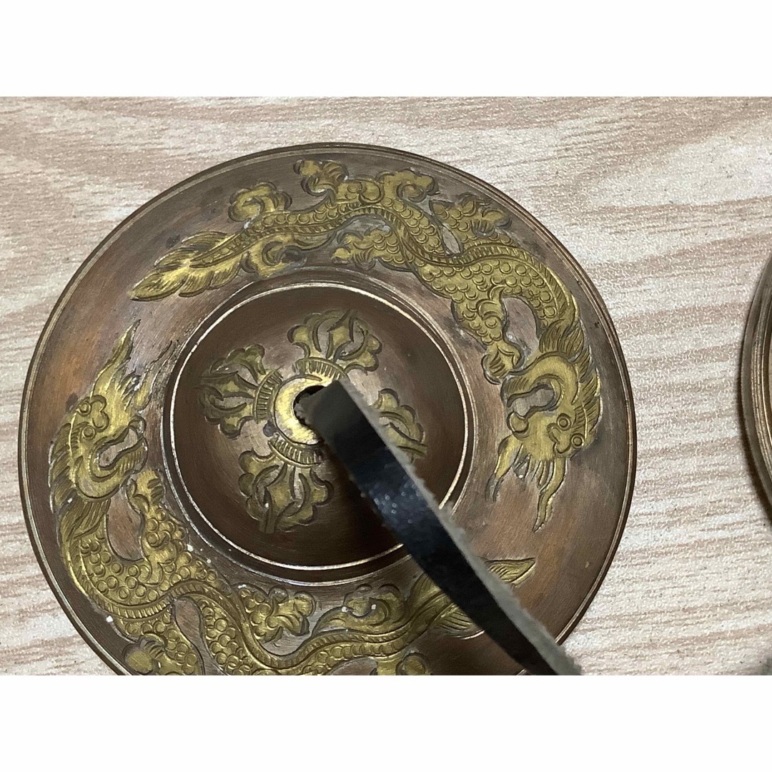 チベット密教 新品 》 最高級 ティンシャ チベタンベル ドラゴン 羯磨