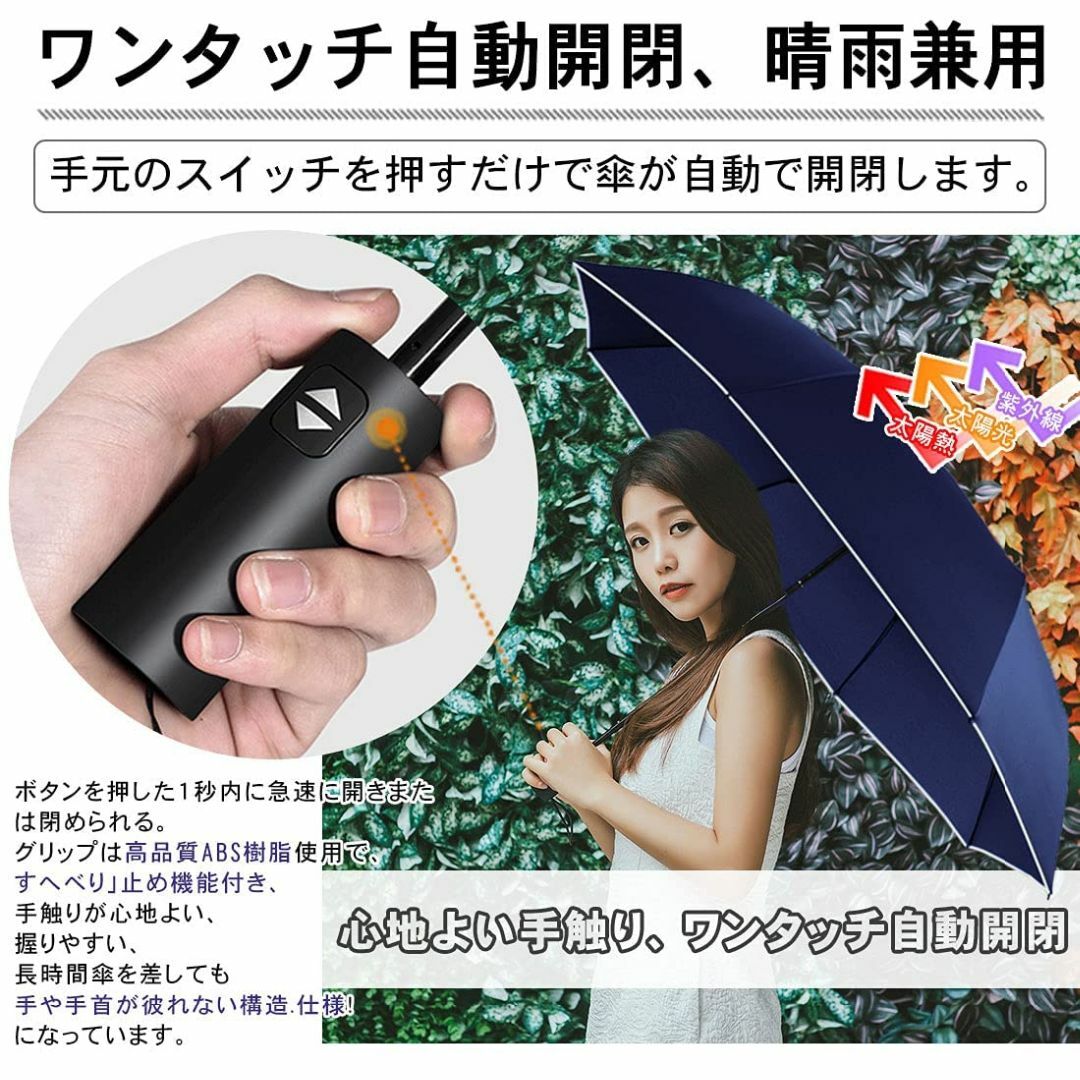 色: ブルー】令和5年新版折りたたみ傘 ワンタッチ 自動開閉 メンズ ... 【色: ブルー】令和5年新版折りたたみ傘 ワンタッチ 自動開閉 メンズFline