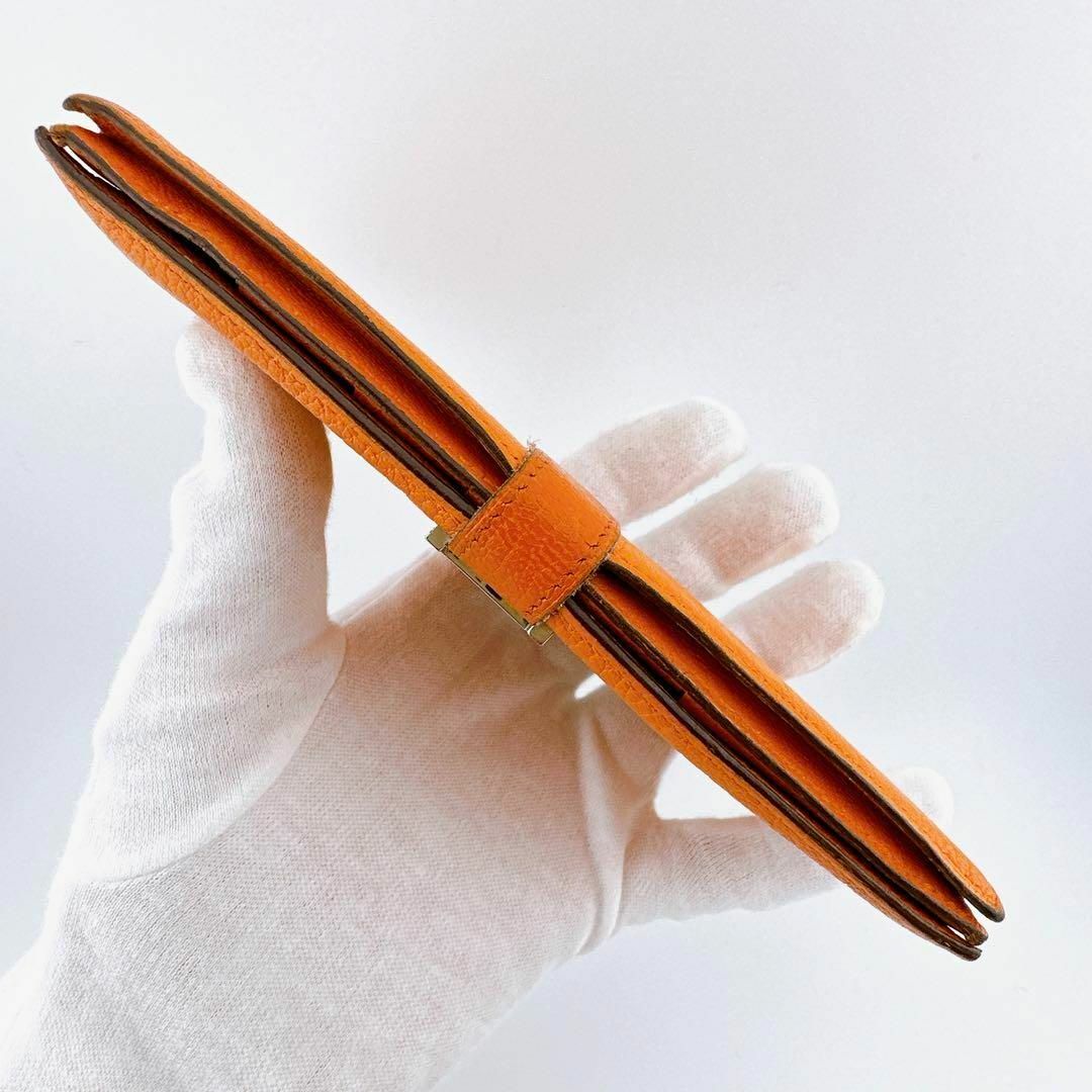 即日発送】HERMES エルメス ベアン シェブルミゾル 長財布 オレンジ
