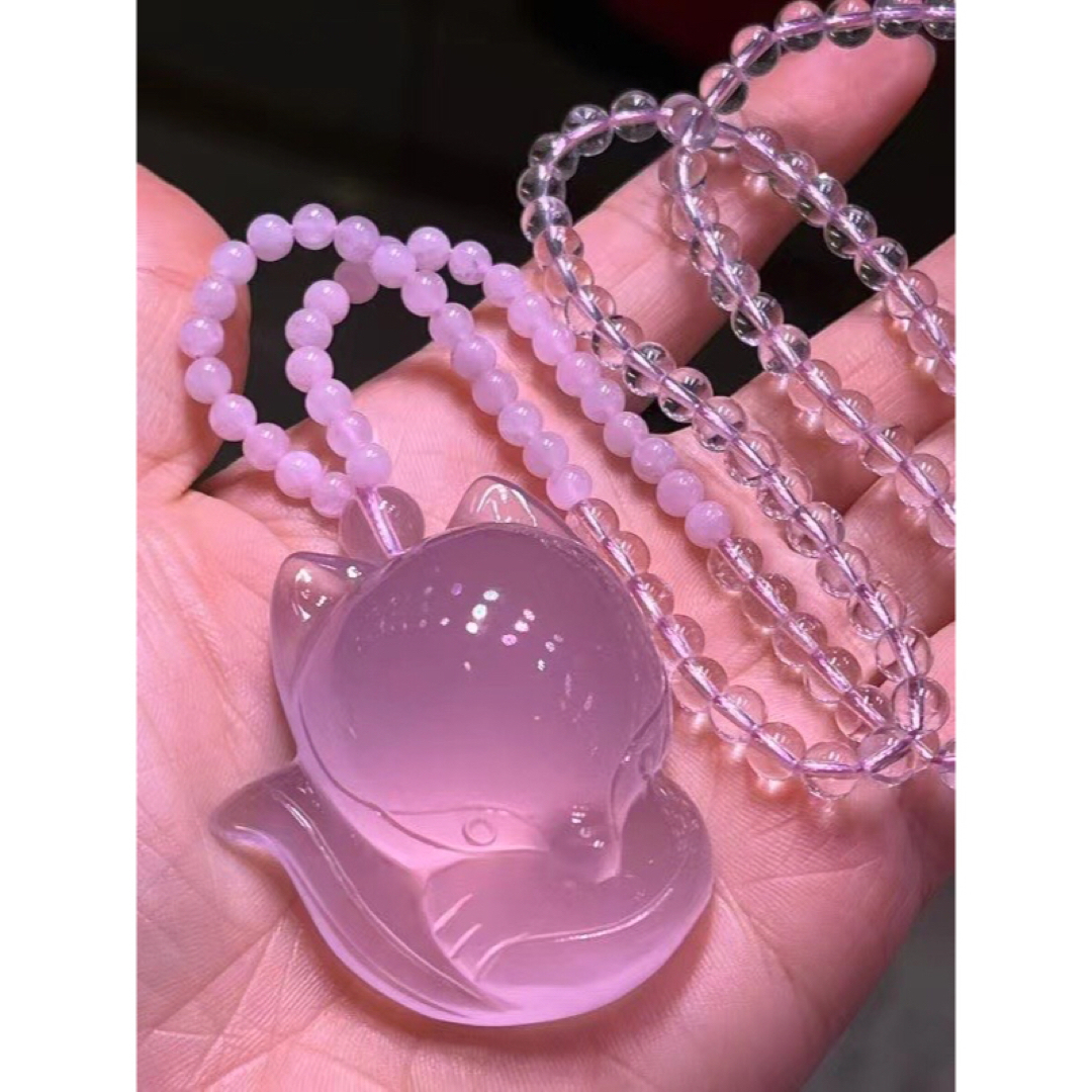天然】スター ローズクォーツ ネックレス 51×44×26mm63g | www