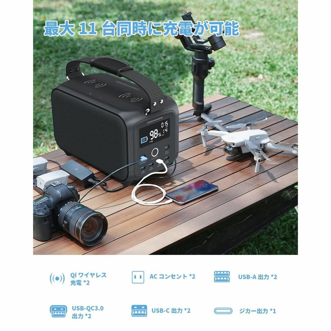 ESEPOWER ポータブル電源 小型 414Wh/112000mAh 純正弦波 スポーツ/アウトドアのアウトドア(その他)の商品写真