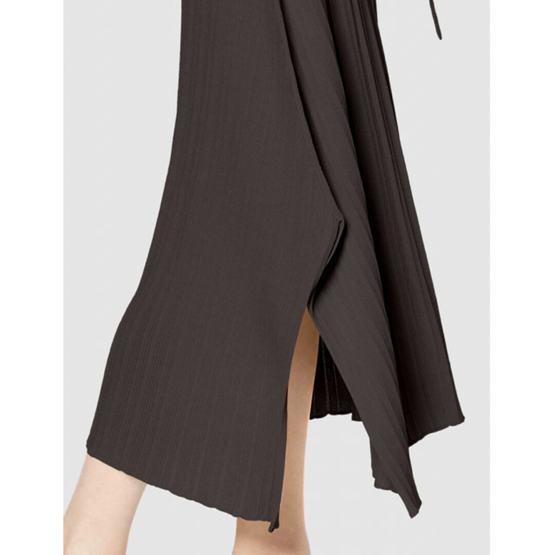 Mila Owen(ミラオーウェン)の新品♡アシンメトリー ニット スカート ブラウン  レディースのスカート(ロングスカート)の商品写真