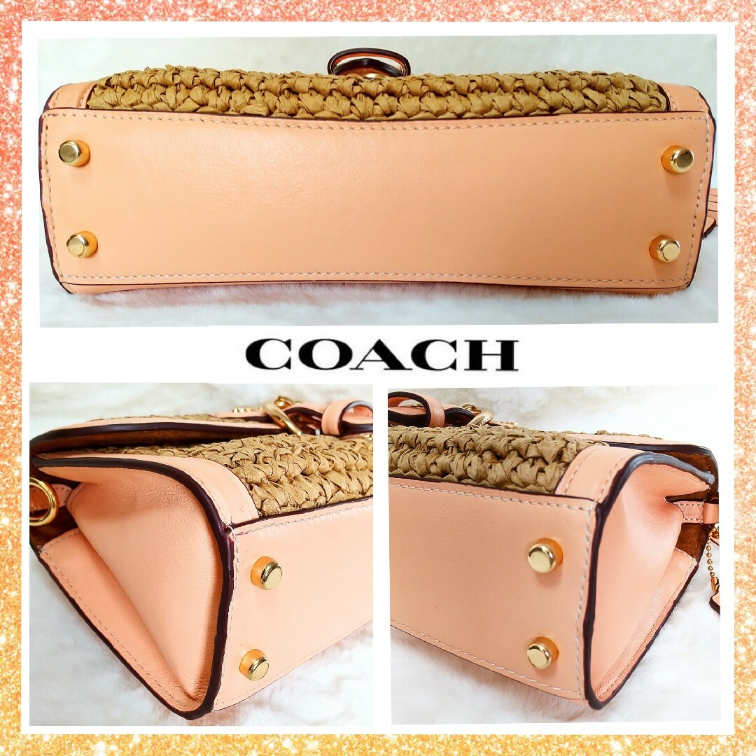 コーチ✣COACH✣ストロー2wayショルダーバッグ✣斜め掛け✣かご コーチ✣COACH✣ストロー2wayショルダーバッグ✣斜め掛け✣かご