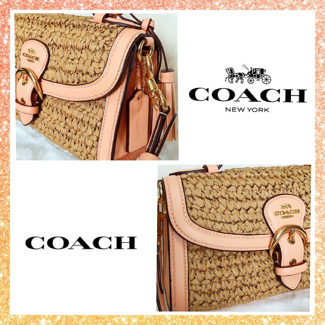 コーチ✣COACH✣ストロー2wayショルダーバッグ✣斜め掛け✣かご コーチ✣COACH✣ストロー2wayショルダーバッグ✣斜め掛け✣かご