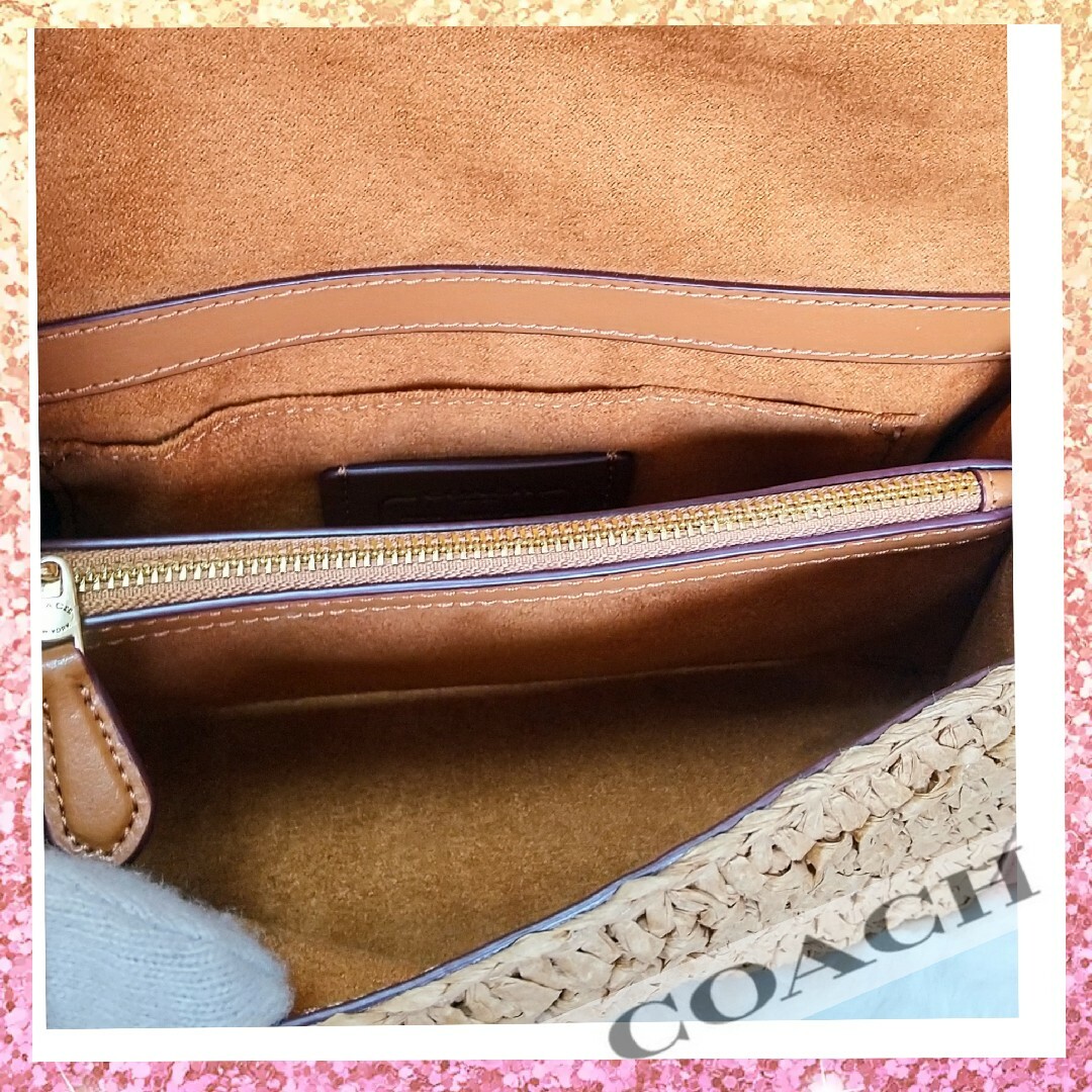 コーチ✣COACH✣ストロー2wayショルダーバッグ✣斜め掛け✣かご コーチ✣COACH✣ストロー2wayショルダーバッグ✣斜め掛け✣かご