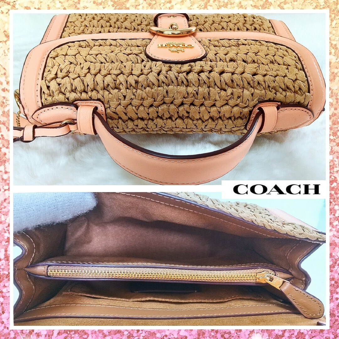 コーチ✣COACH✣ストロー2wayショルダーバッグ✣斜め掛け✣かご コーチ✣COACH✣ストロー2wayショルダーバッグ✣斜め掛け✣かご